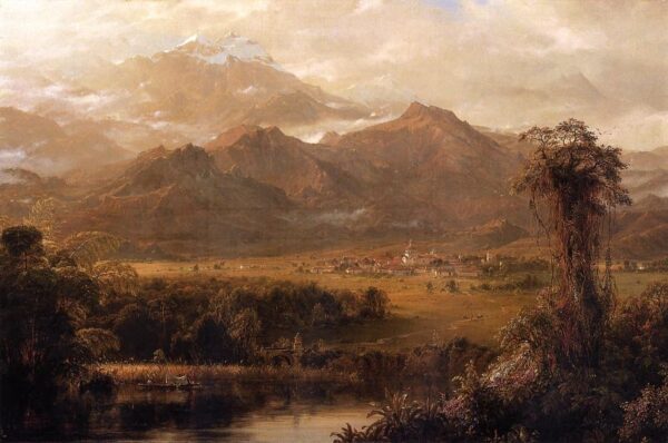 Mountains of Ecuador by Frederic Edwin Church, hand-painted oil reproduction