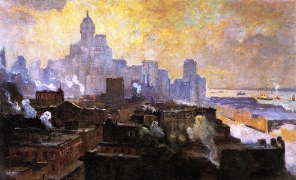 Mountains of Manhattan by Colin Campbell Cooper, hand-painted oil painting reproduction