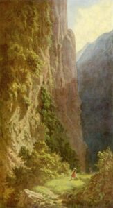 Mower In The Mountains by Carl Spitzweg, hand-painted oil painting reproduction