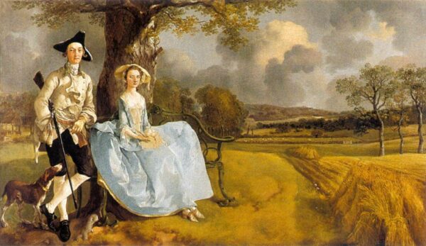 Mr. and Mrs. Andrews by Gainsborough, hand-painted oil painting reproduction