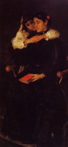 Mrs. Chase and Cosy by William Merritt Chase, hand-painted oil painting reproduction