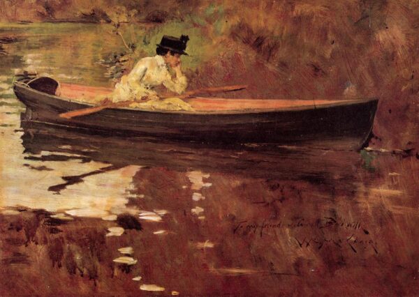 Mrs. Chase in Prospect Park by William Merritt Chase, hand-painted oil painting reproduction