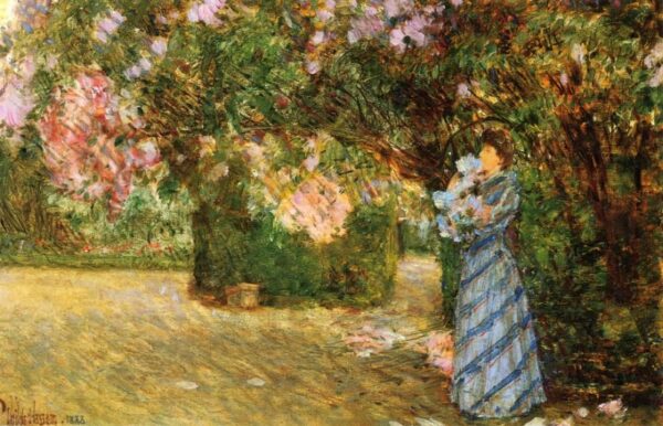 Mrs. Hassam at Villiers-le-Bel by Frederick Childe Hassam, hand-painted oil painting reproduction