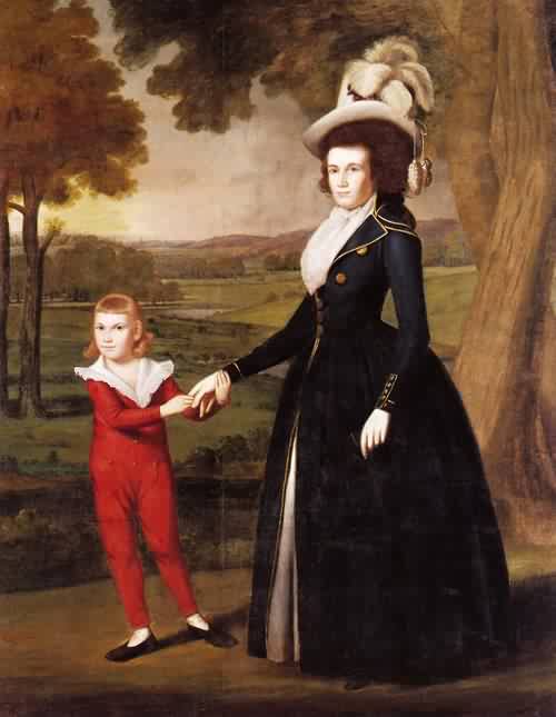 Mrs William Moseley and Her Son Charles 1791 by Ralph Earl, hand-painted oil reproduction