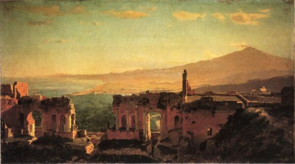 Mt. Etna from Taormina II by William Stanley Haseltine, hand-painted oil painting reproduction