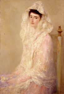 Mujer con Mantilla by José Benlliure y Gil, hand-painted oil painting reproduction