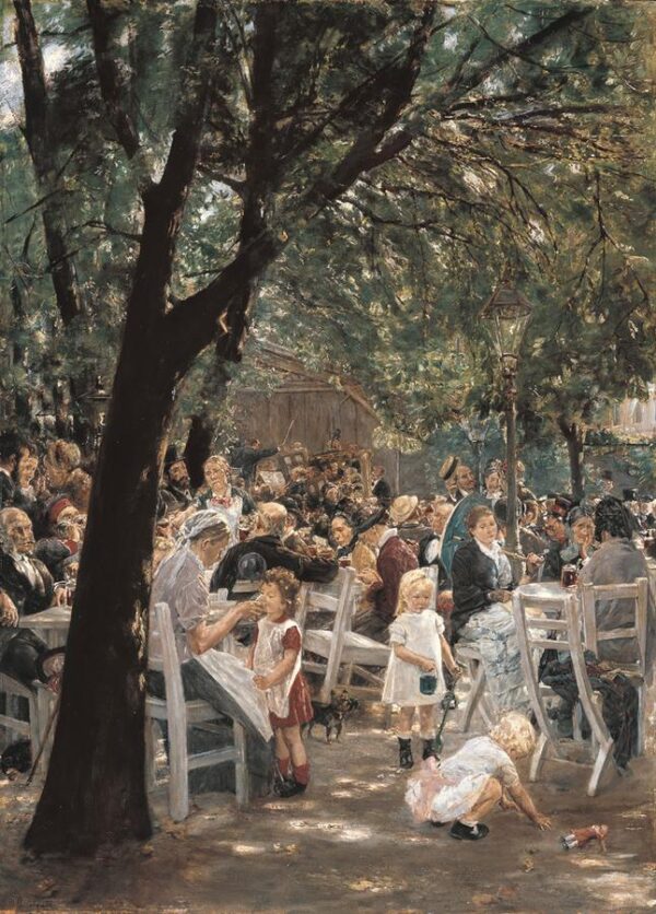 Munich Beer Garden by Max Liebermann, hand-painted oil painting reproduction