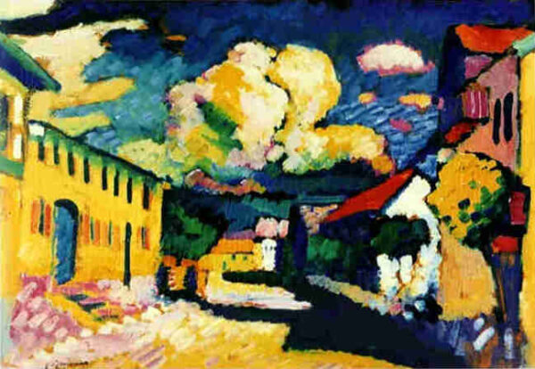 Murnau. A Village Street by Wassily Kandinsky, hand-painted oil painting reproduction