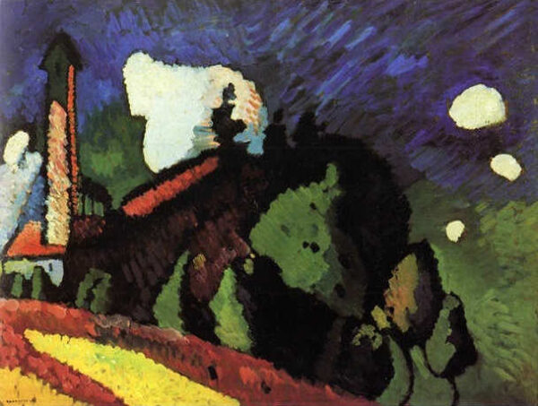 Murnau. Landscape with a Tower by Wassily Kandinsky, hand-painted oil painting reproduction