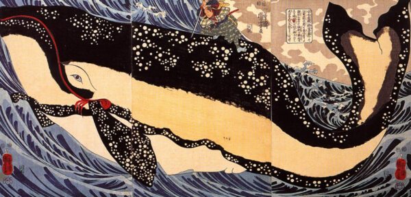 Musashi on the Back of a Whale by Utagawa Kuniyoshi, hand-painted oil painting reproduction