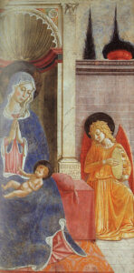 Madonna And Child With Angel Playing Music by Benozzo Gozzoli, hand-painted oil painting reproduction