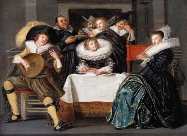A Merry Company Making Music by Dirck Hals, hand-painted oil painting reproduction