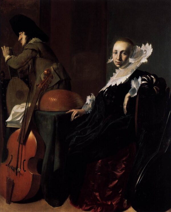 Music-Making Couple by Willem Cornelisz Duyster, hand-painted oil painting reproduction