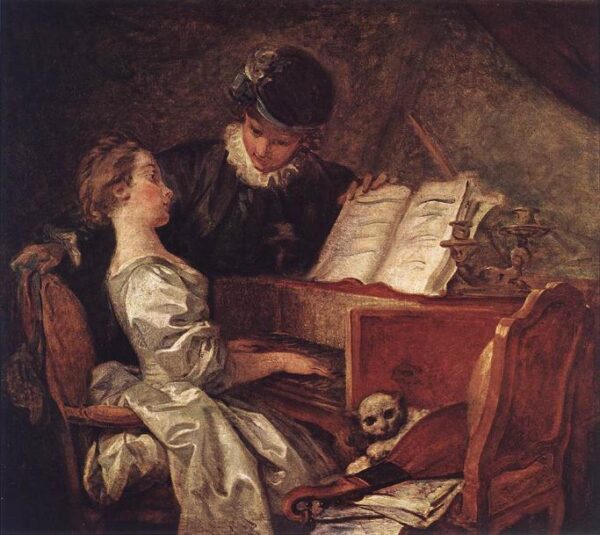 Music Lesson by Jean-Honoré Fragonard, hand-painted oil painting reproduction