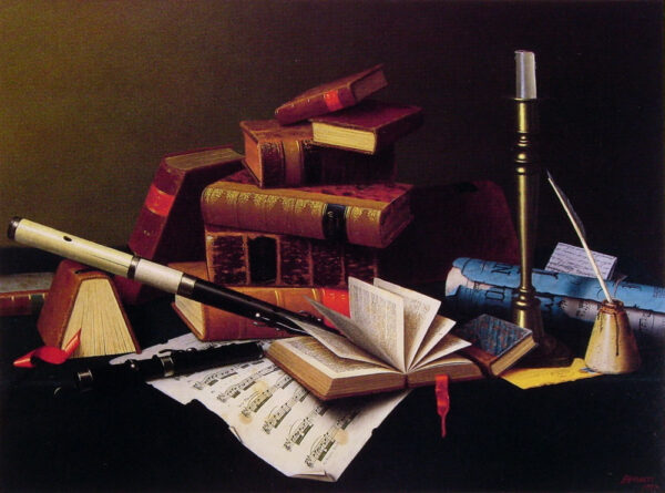 Music and Literature by William Michael Harnett, hand-painted oil painting reproduction