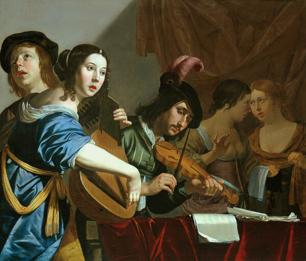 Musical Company by Jan van Bijlert, hand-painted oil painting reproduction
