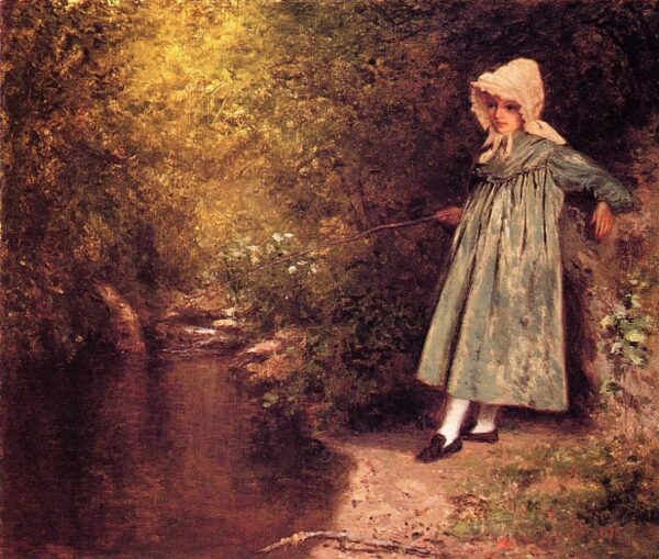 My Little Fisher Girl by Jervis McEntee, hand-painted oil painting reproduction