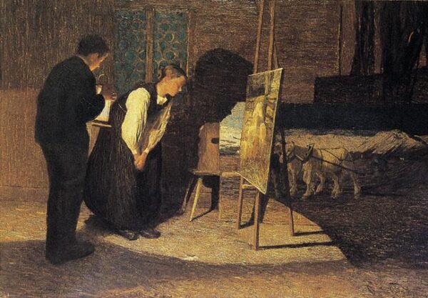 My Models by Giovanni Segantini, hand-painted oil painting reproduction
