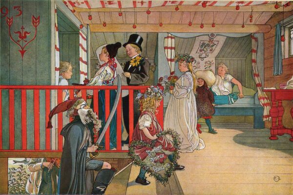 Nameday at the Storage House by Carl Larsson, hand-painted oil painting reproduction