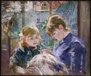 The Artist’s Daughter, Julie, With Her Nanny by Berthe Morisot, hand-painted oil painting reproduction