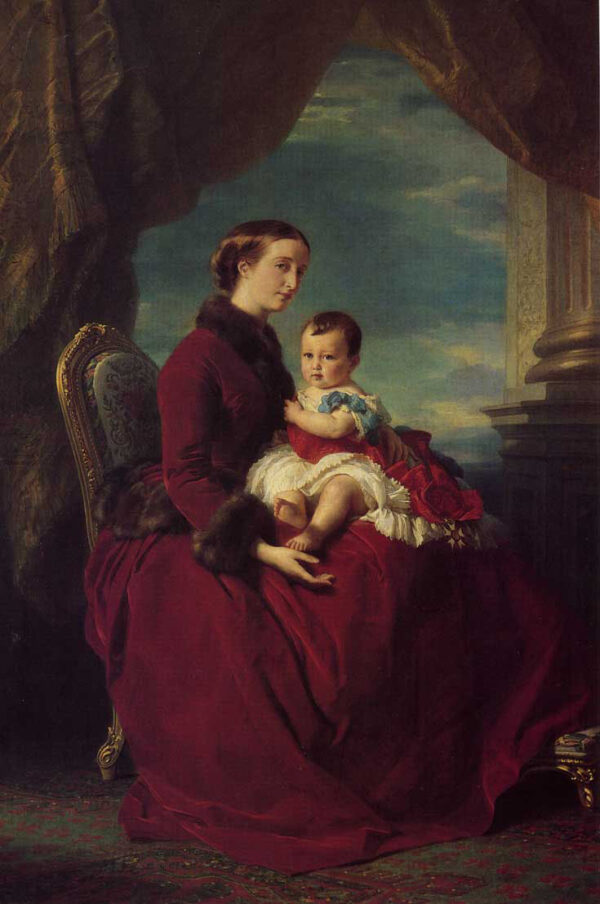 The Empress Eugenie Holding Louis Napoleon by Franz Xavier Winterhalter, hand-painted oil painting reproduction