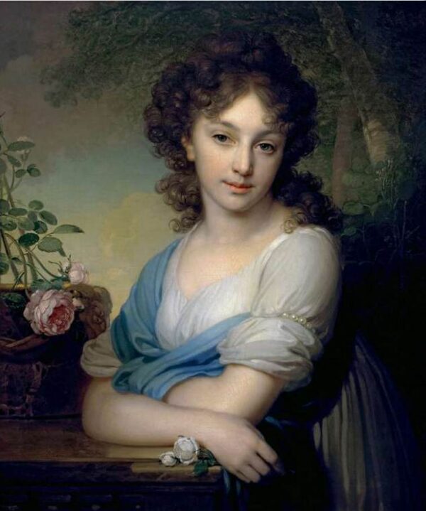 Portrait of Elena Aleksandrovna Naryshkina by Vladimir Borovikovsky, hand-painted oil painting reproduction