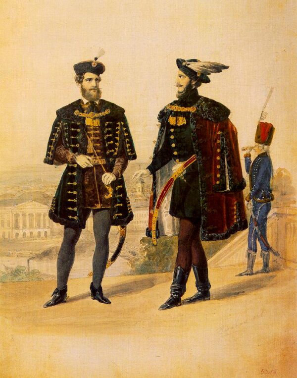 National Fashion Tableau by Miklós Barabás, hand-painted oil painting reproduction