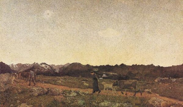 Nature by Giovanni Segantini, hand-painted oil painting reproduction