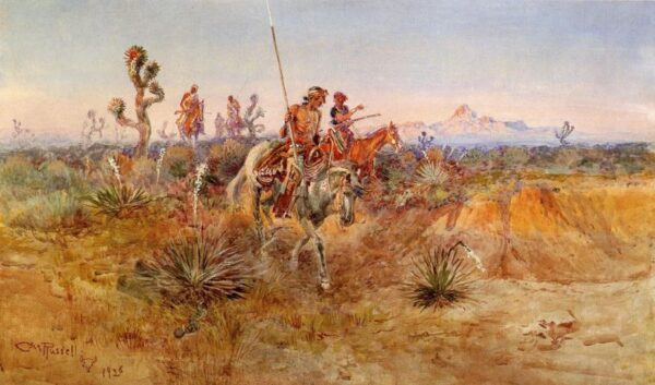 Navajo Trackers by Charles Marion Russell, hand-painted oil painting reproduction