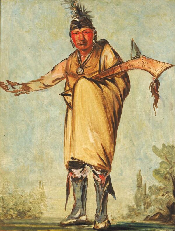 Naw kaw, Wood, Former Chief of the Tribe by George Catlin, hand-painted oil painting reproduction