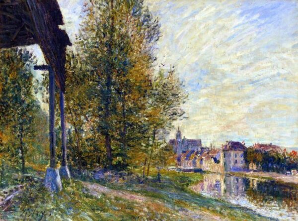 Near Moret-sur-Loing by Alfred Sisley, hand-painted oil painting reproduction