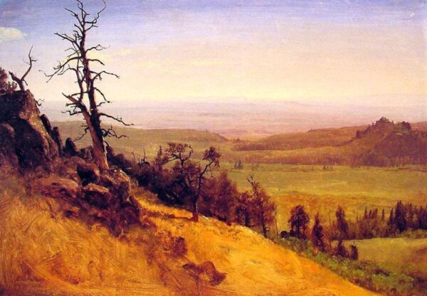 Nebraska Wasatch Mountains by Albert Bierstadt, hand-painted oil painting reproduction