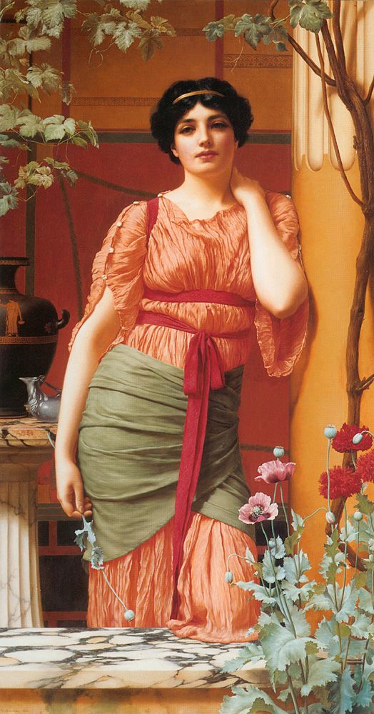 Nerissa by John William Godward, hand-painted oil reproduction