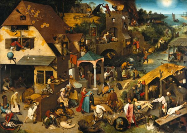 Netherlandish Proverbs by Pieter Brueghel the Elder, hand-painted oil painting reproduction