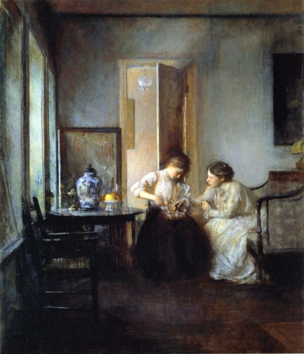 New England Interior by Edmund Tarbell, hand-painted oil painting reproduction