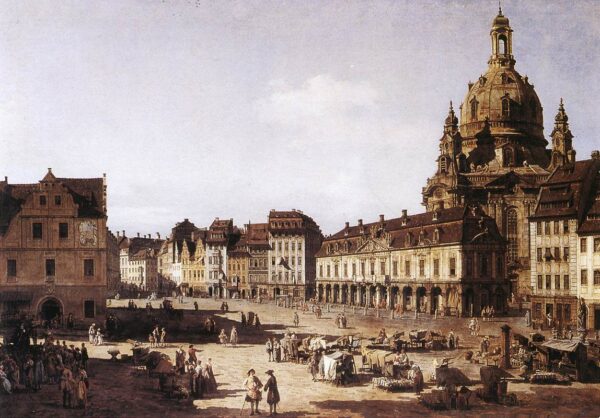 New Market Square in Dresden by Bernardo Bellotto, hand-painted oil painting reproduction