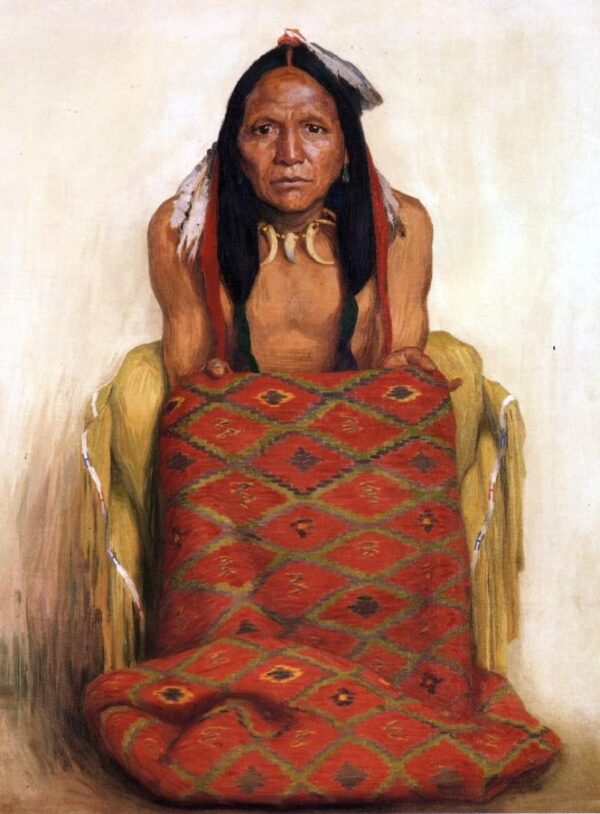 New Rug by E Irving Couse, hand-painted oil painting reproduction