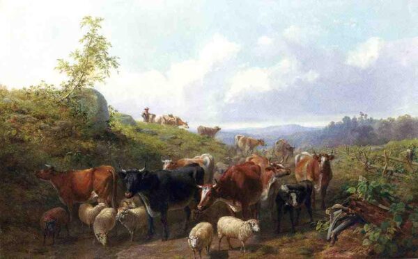 Down the Road in Franklin County New York by Arthur Fitzwilliam Tait, hand-painted oil painting reproduction