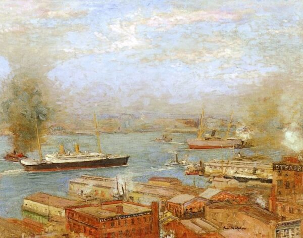 New York Harbor by Gari Melchers, hand-painted oil painting reproduction