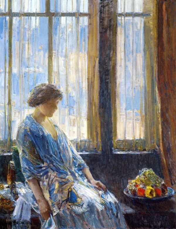 New York Window by Frederick Childe Hassam, hand-painted oil painting reproduction