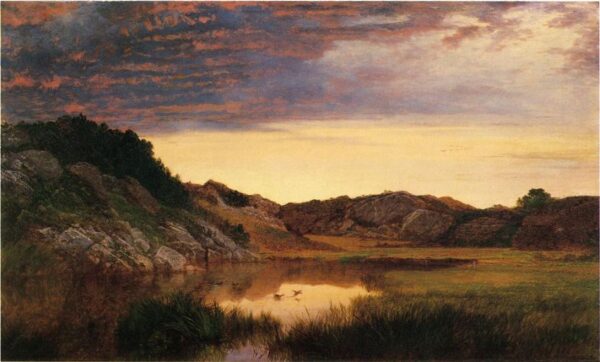 Sunrise among the Rocks of Paradise, Newport by John Frederick Kensett, hand-painted oil painting reproduction