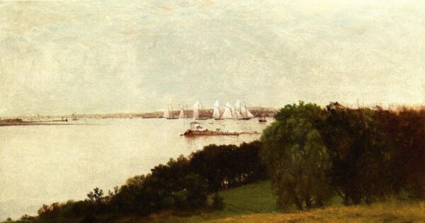 Newport Harbor and the Home of Ida Lewis by John Frederick Kensett, hand-painted oil painting reproduction