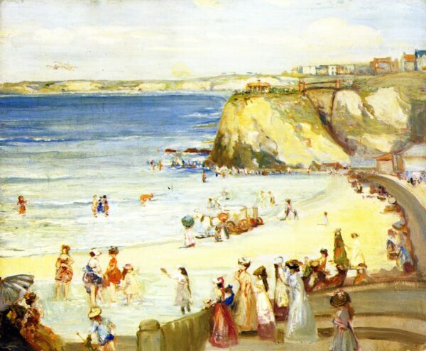 Newquay Town Beach by Charles Conder, hand-painted oil painting reproduction