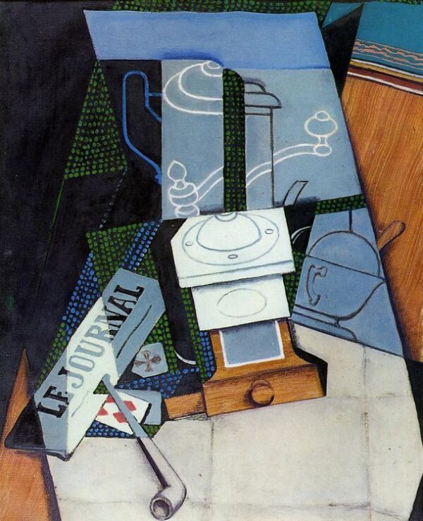 Newspaper with Coffee Mill by Juan Gris, hand-painted oil painting reproduction