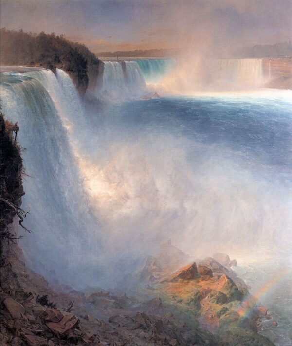 Niagara Falls, from the American Side by Frederic Edwin Church, hand-painted oil painting reproduction