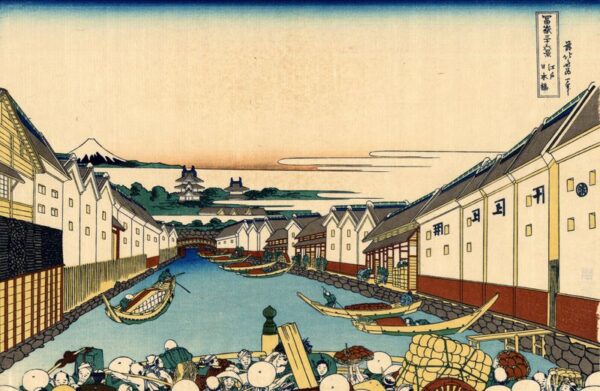 Nihonbashi Bridge In Edo by Katsushika Hokusai, hand-painted oil painting reproduction