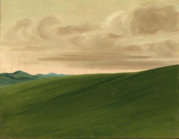Nishnabottana Bluffs, Upper Missouri by George Catlin, hand-painted oil painting reproduction