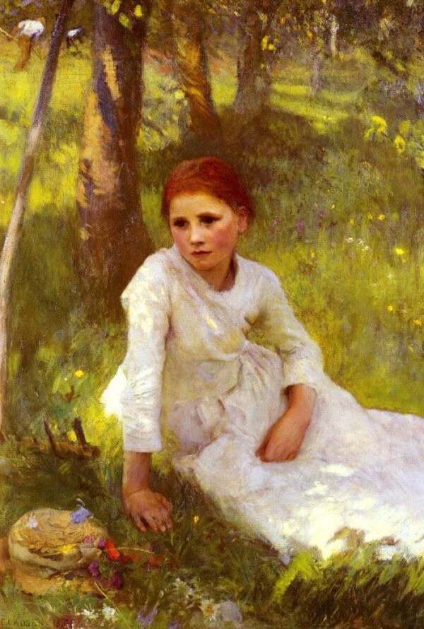 Noon In The Hayfield by George Clausen, hand-painted oil reproduction