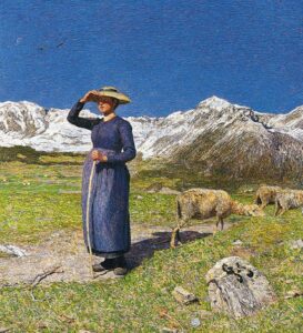 Noon in the Alps by Giovanni Segantini, hand-painted oil painting reproduction