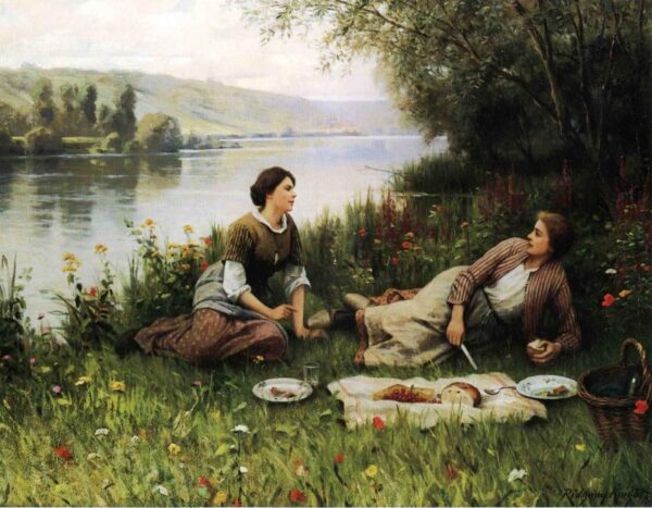 Normandy Garden by Daniel Ridgway Knight, hand-painted oil painting reproduction